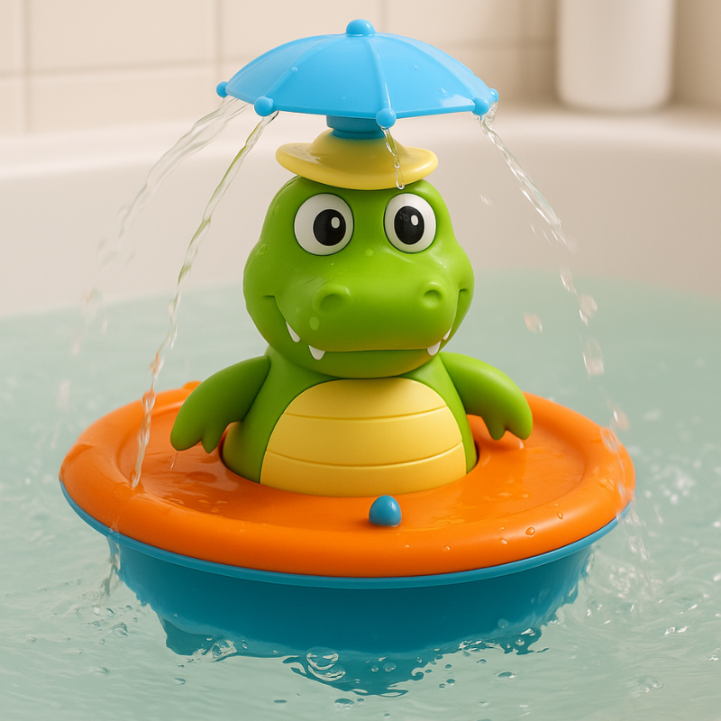 Interactive Bath Toy Crocodile | LED Light-Up Floating Water Sprayer