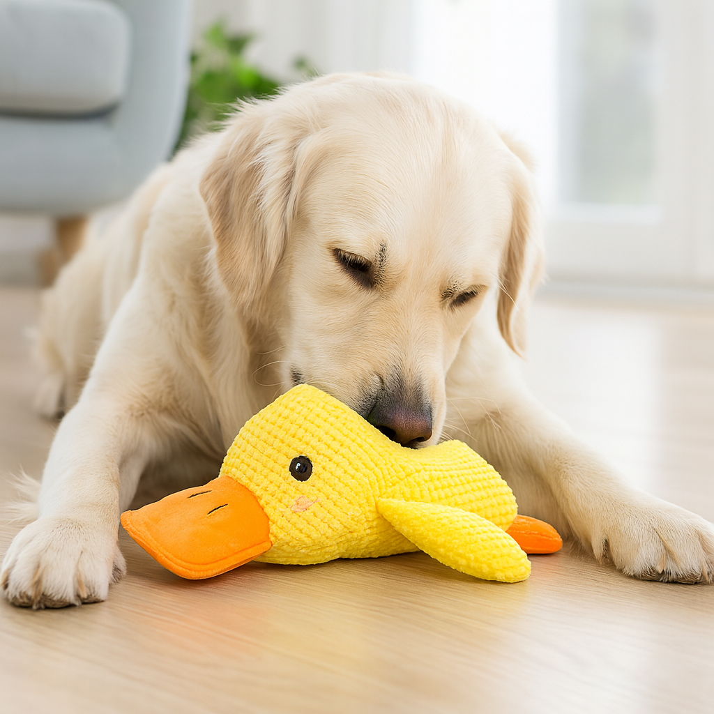 Plush Duck Dog Toy | Soft Squeaky Chew Toy