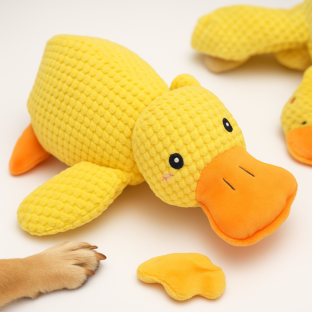 Plush Duck Dog Toy | Soft Squeaky Chew Toy