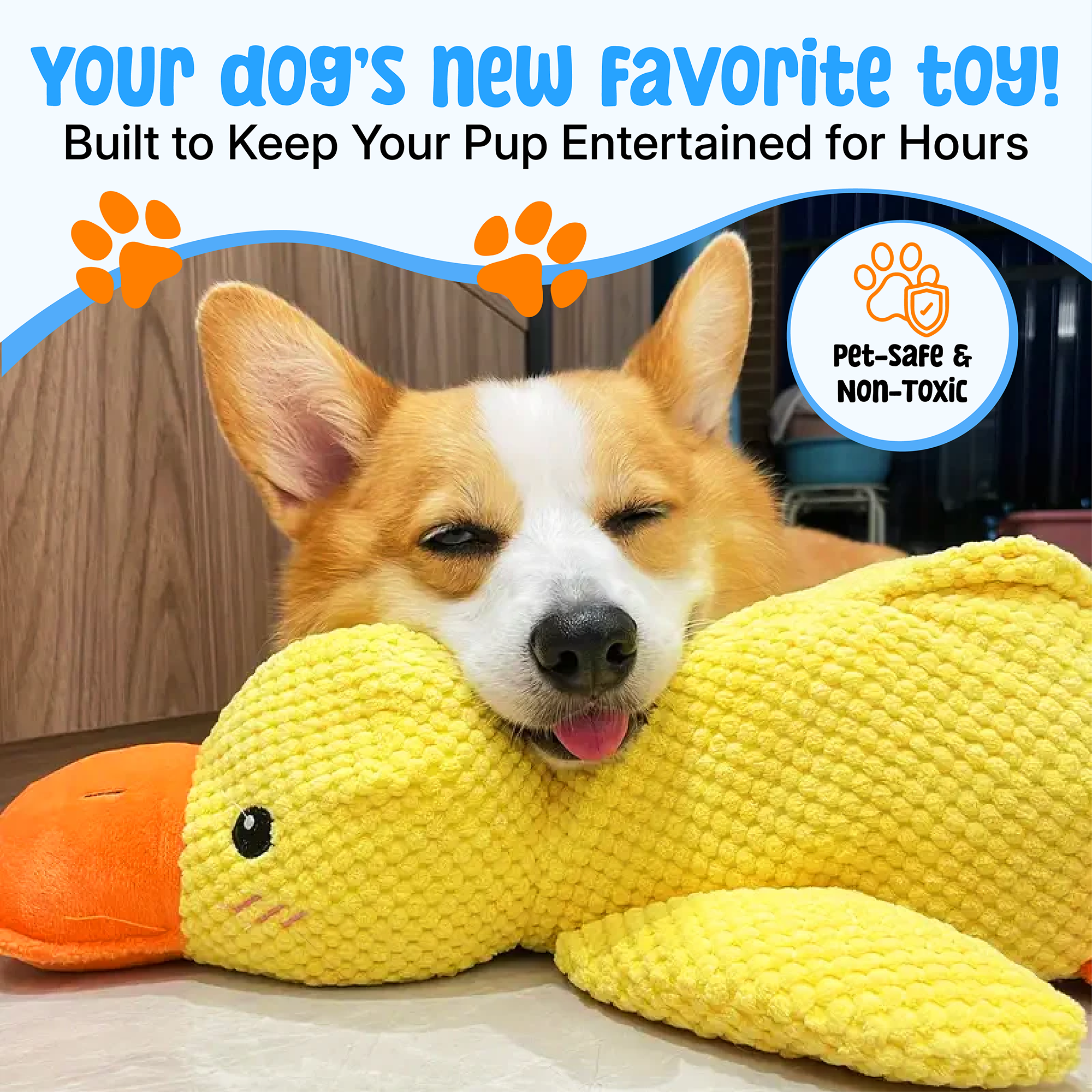 Plush Duck Dog Toy | Soft Squeaky Chew Toy