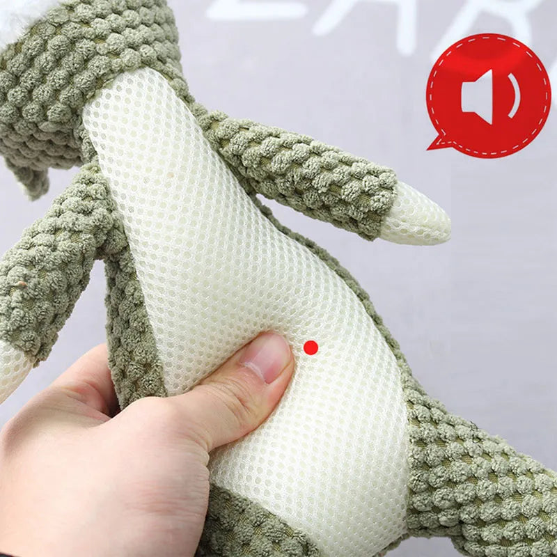 Plush Crocodile Dog Toy | Textured Fabric with Built-In Squeaker