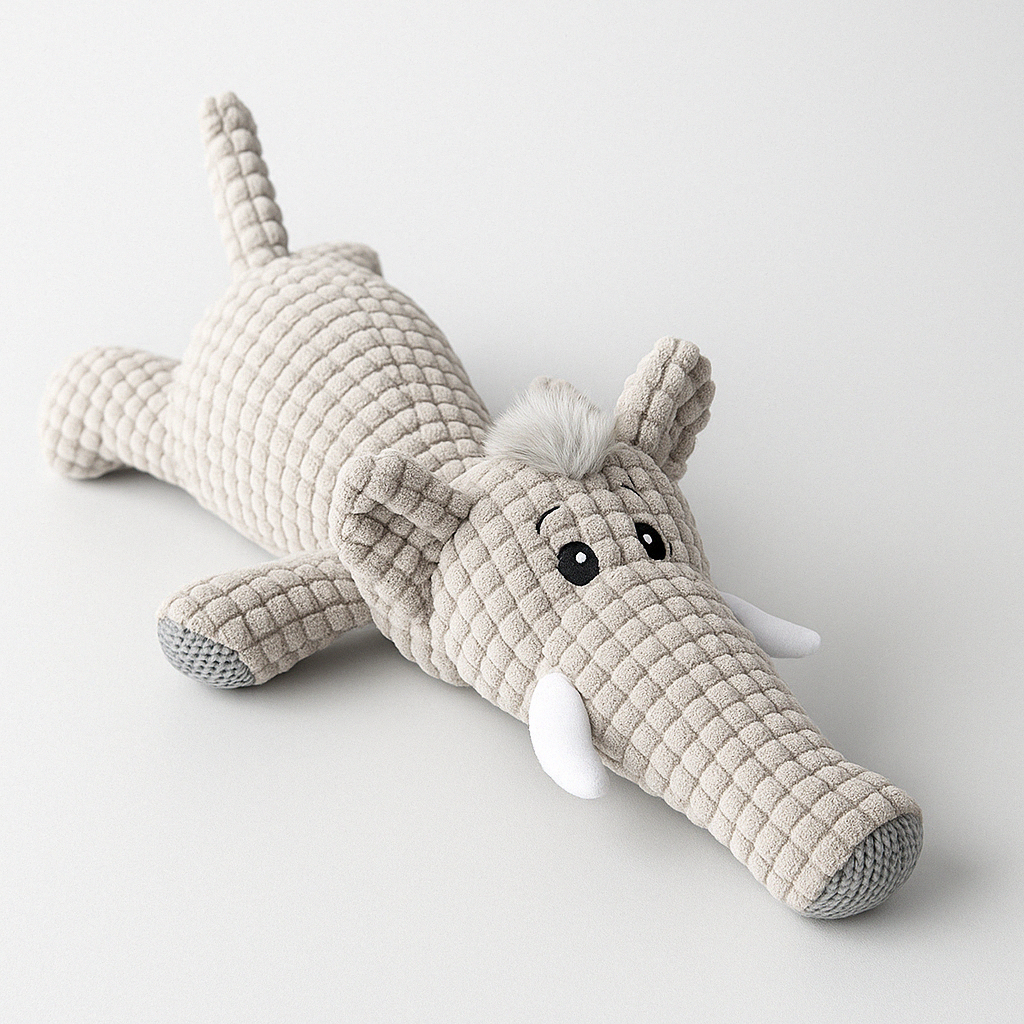 Plush Crocodile Dog Toy | Textured Fabric with Built-In Squeaker