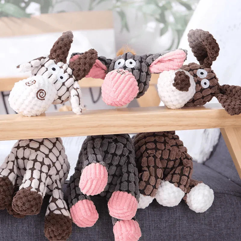 Corduroy Donkey Dog Toy | Durable Plush Squeaky Design