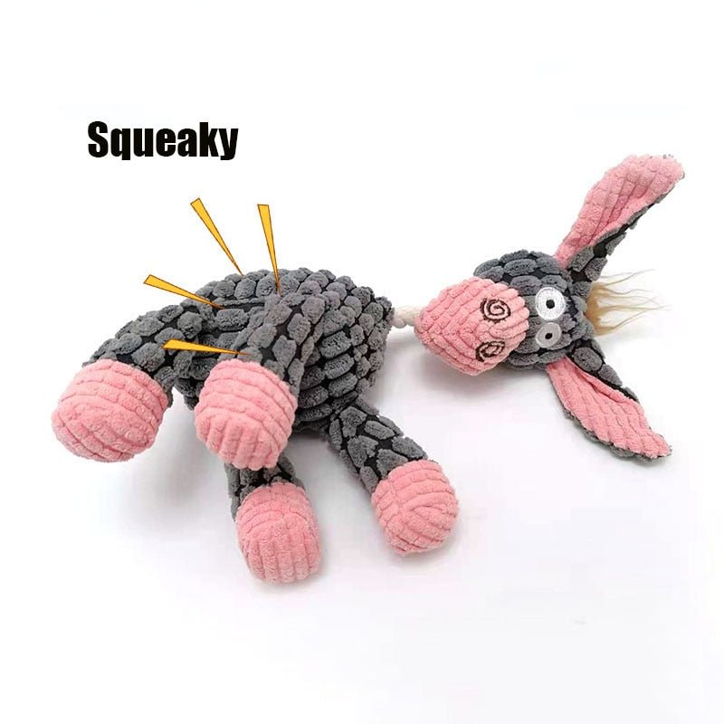 Corduroy Donkey Dog Toy | Durable Plush Squeaky Design