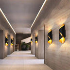 Modern Outdoor Wall Light | Black Gold Spiral Design