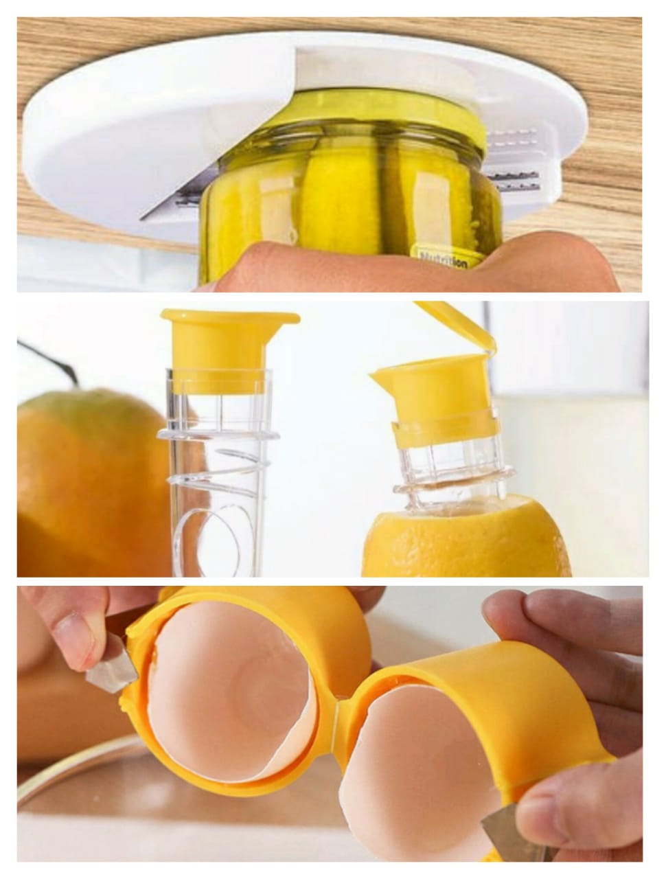 Kitchen Tools Set | Multi-Function Citrus Juicer, Egg Cracker & Jar Opener