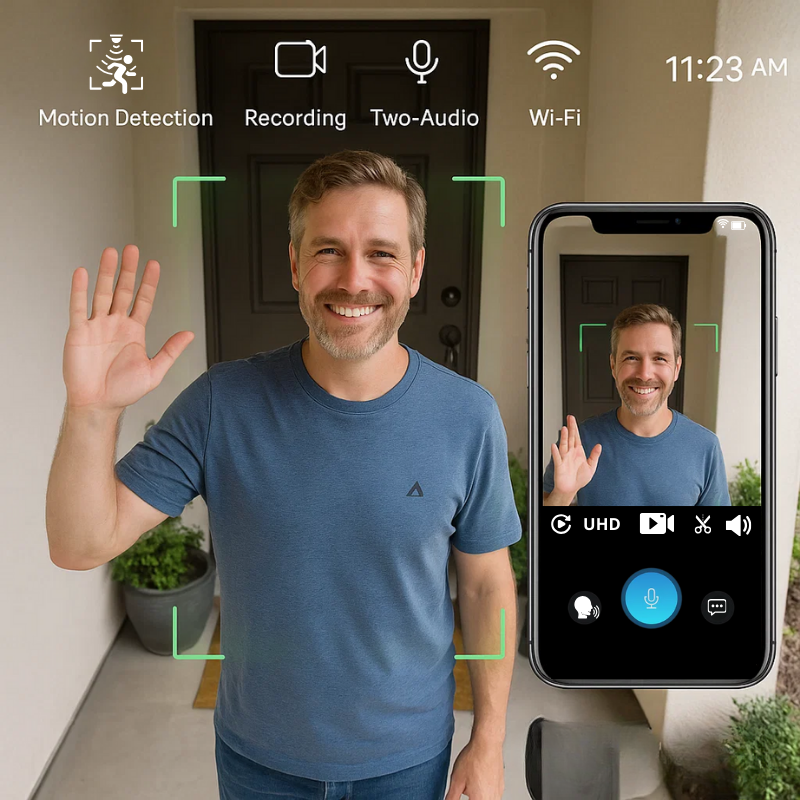 Wireless Video Doorbell Camera | HD Night Vision Motion Detection
