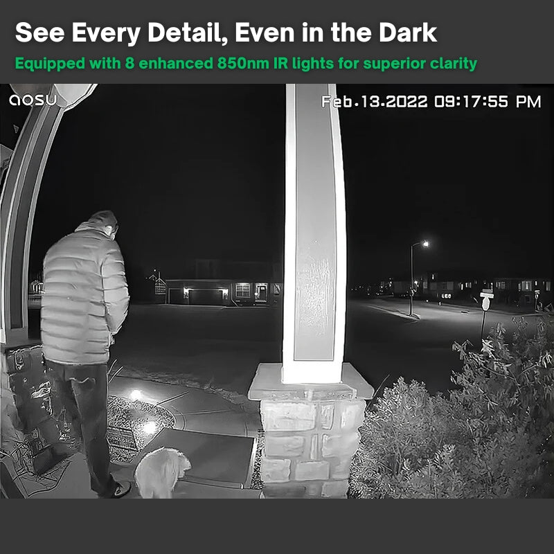 Wireless Video Doorbell Camera | HD Night Vision Motion Detection