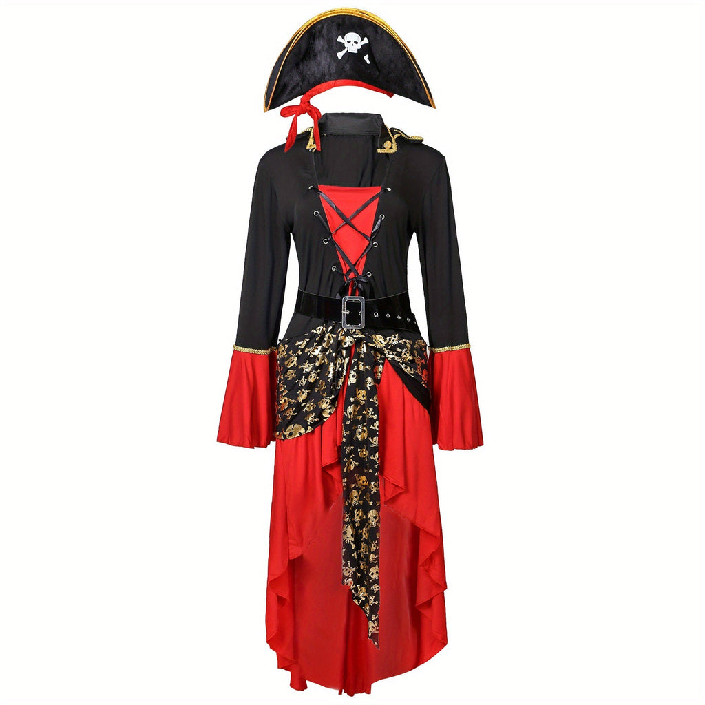 Pirate Costume Dress | Asymmetric Hem With Corset Detail