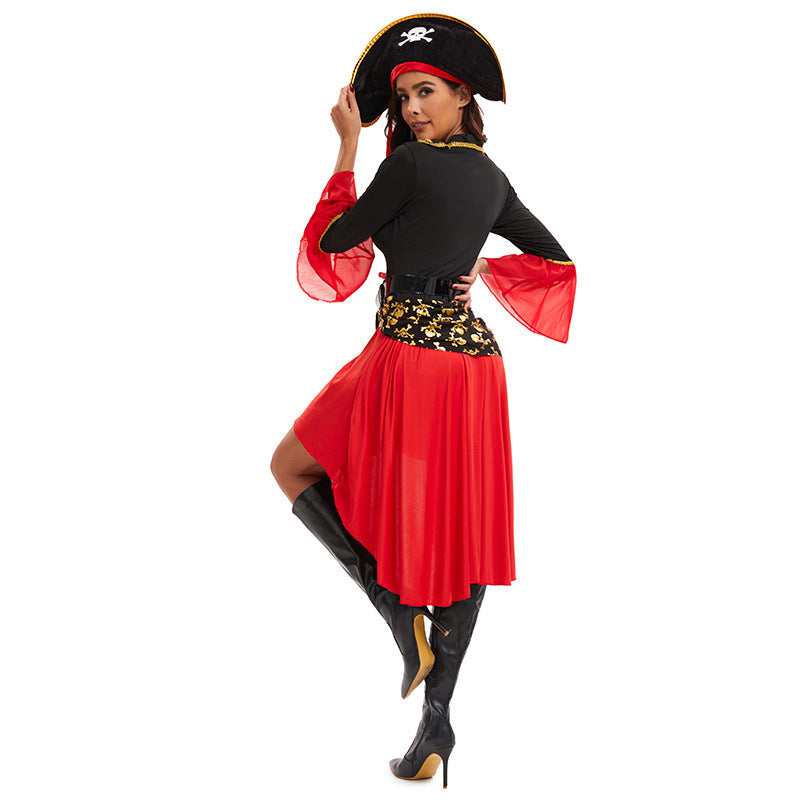 Pirate Costume Dress | Asymmetric Hem With Corset Detail