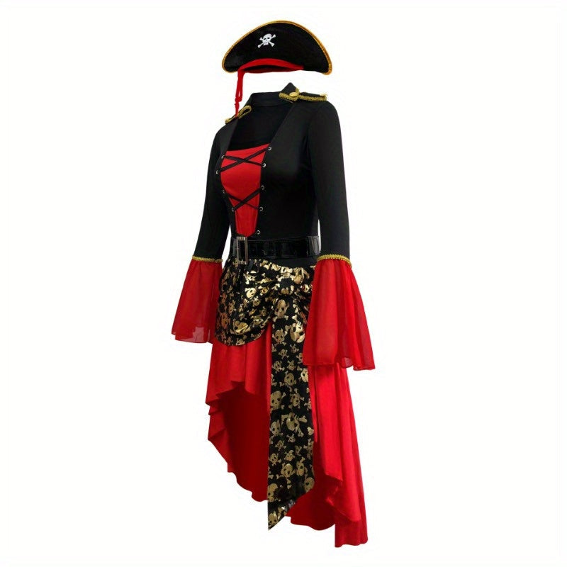 Pirate Costume Dress | Asymmetric Hem With Corset Detail