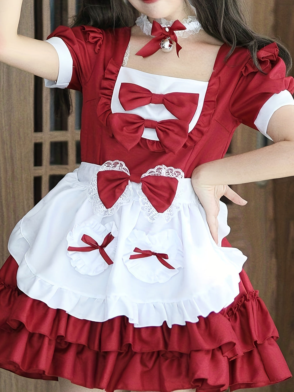 Women’s Plus Size Maid Halloween Costume Dress | Ruffle Mini Cosplay Outfit