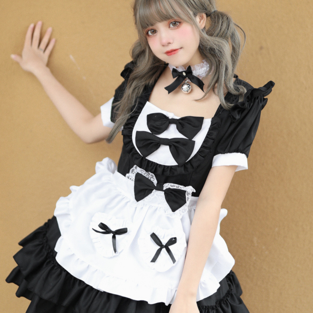 Women’s Plus Size Maid Halloween Costume Dress | Ruffle Mini Cosplay Outfit