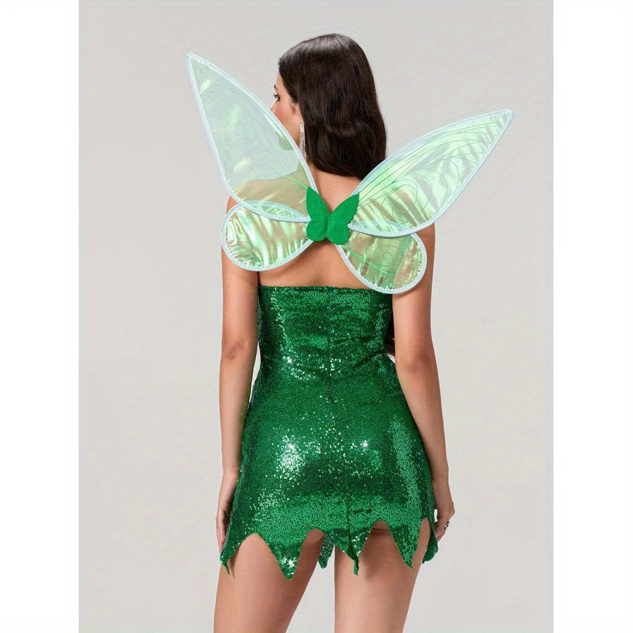 Women’s Sequin Fairy Halloween Costume Dress | Strapless Mini Outfit