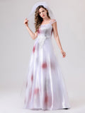 Women’s Spooky Corpse Bride Halloween Costume Dress | Bloody Maxi Gown
