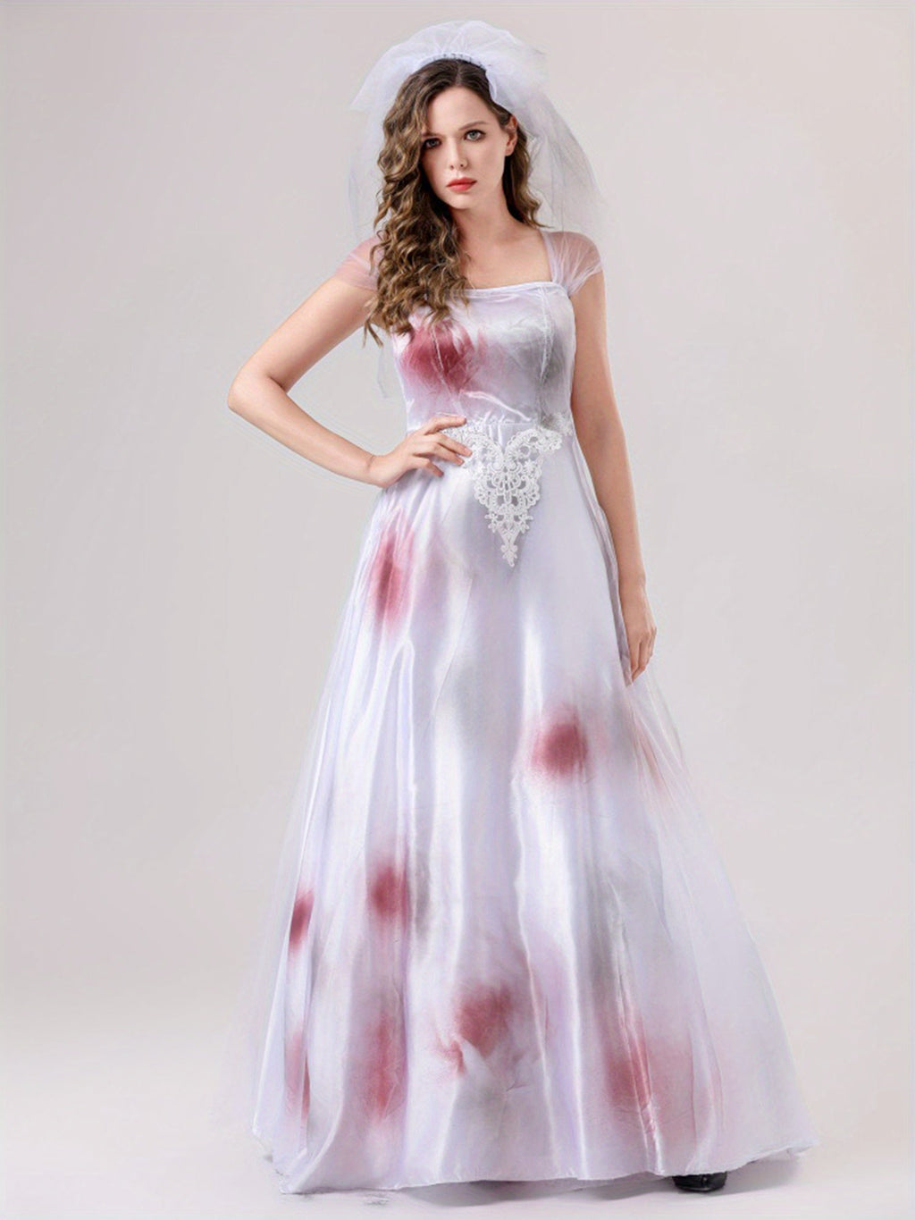 Women’s Spooky Corpse Bride Halloween Costume Dress | Bloody Maxi Gown
