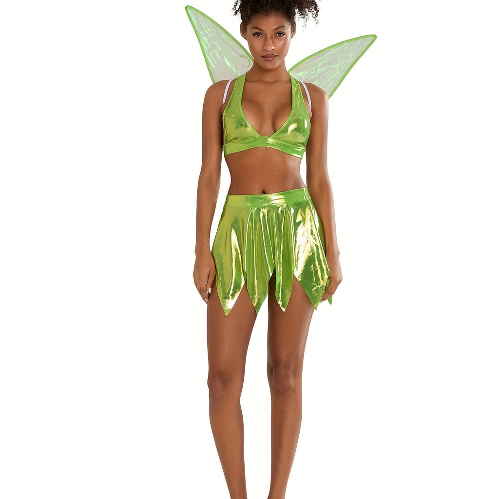 Women’s Two-Piece Fairy Halloween Costume Set | Halter Mini Outfit