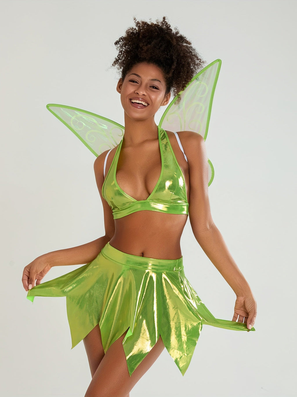 Women’s Two-Piece Fairy Halloween Costume Set | Halter Mini Outfit