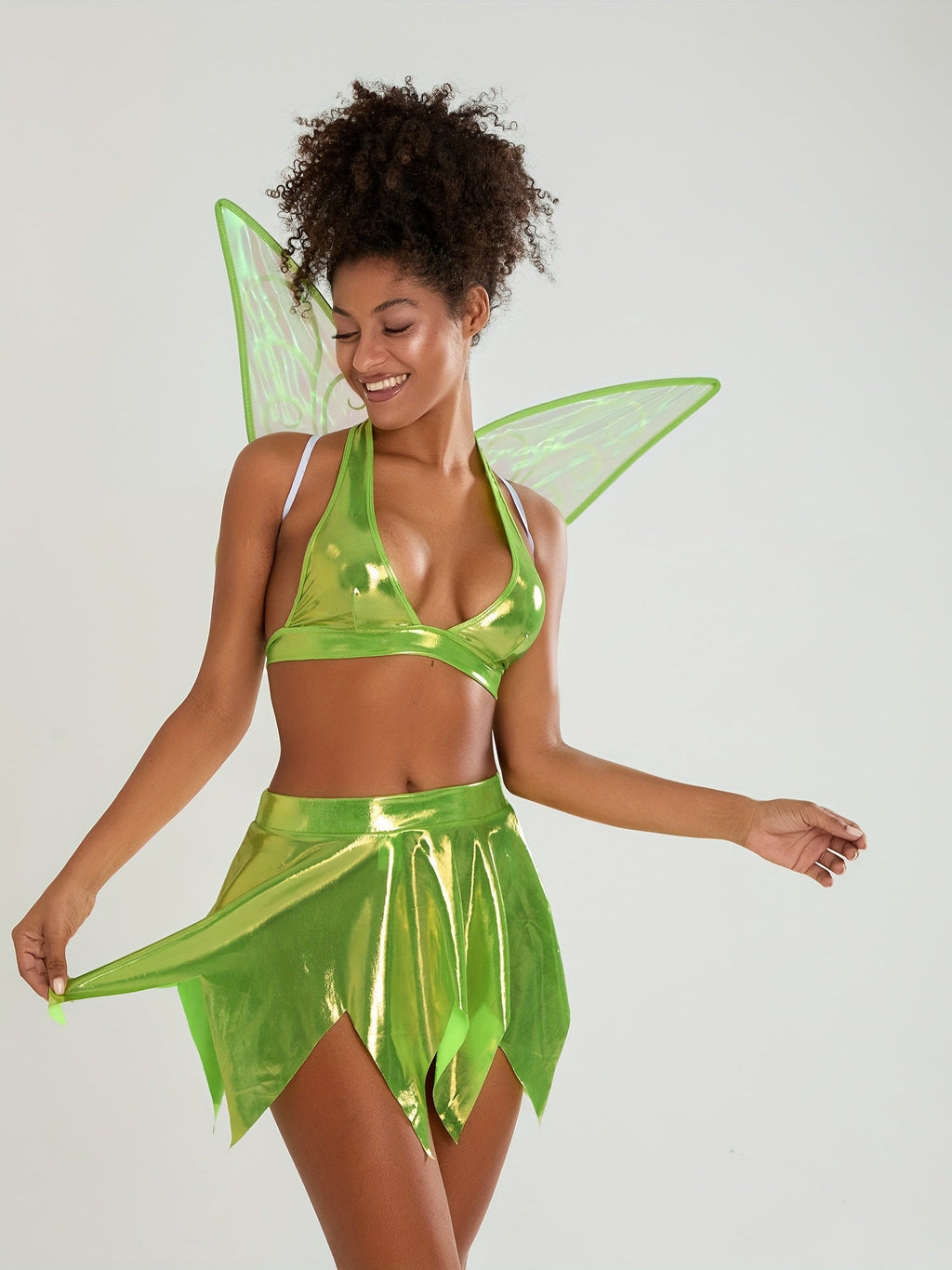 Women’s Two-Piece Fairy Halloween Costume Set | Halter Mini Outfit
