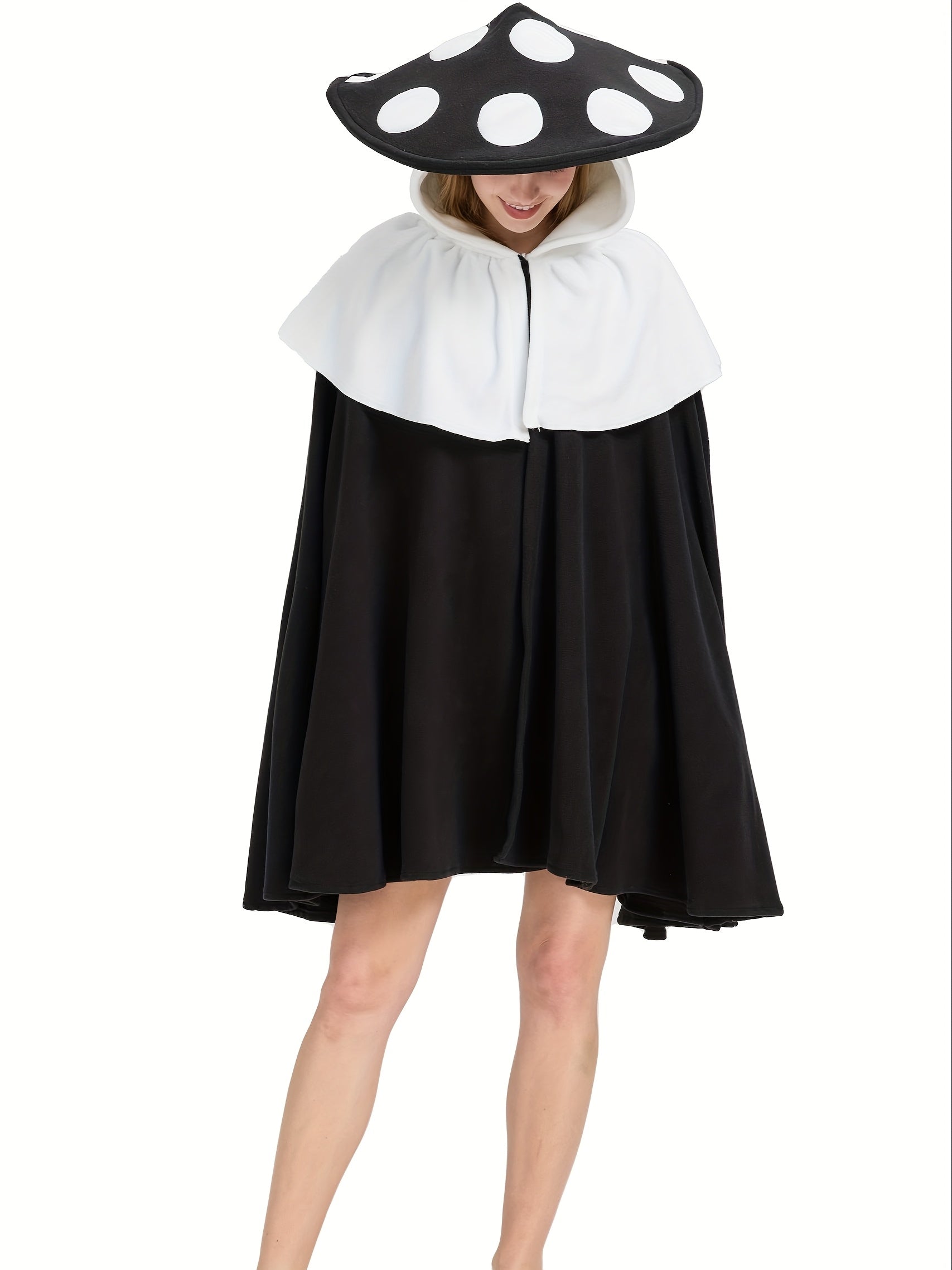 Women’s Fantasy Mushroom Halloween Costume Cape | Oversized Hooded Cloak