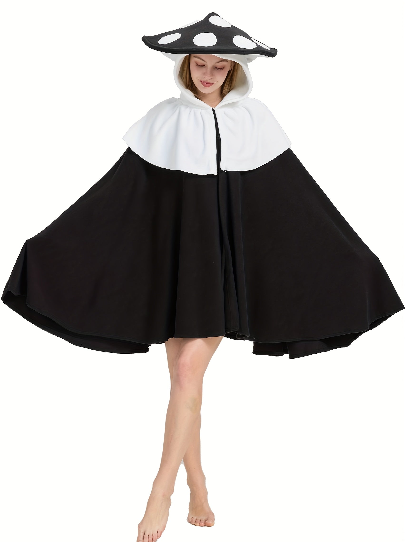Women’s Fantasy Mushroom Halloween Costume Cape | Oversized Hooded Cloak