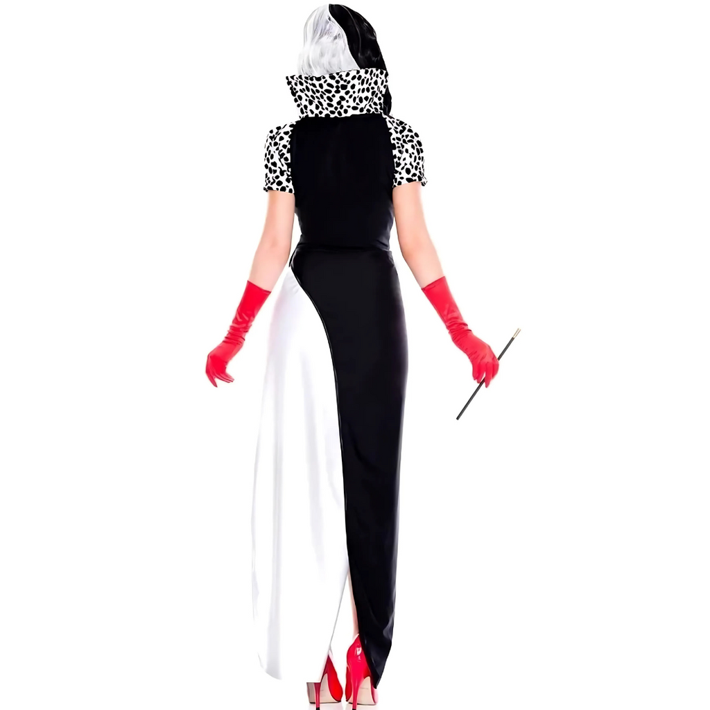 Villain Halloween Costume Dress | Asymmetrical Black White Design
