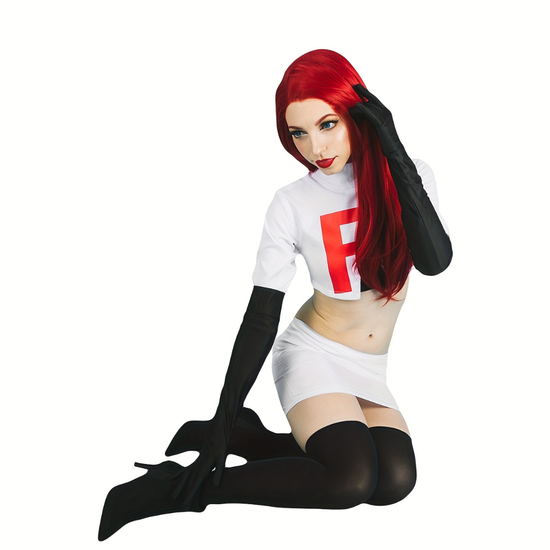 Anime Cosplay Costume | White Two-Piece Set with R Logo