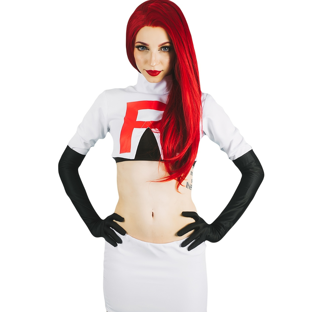 Anime Cosplay Costume | White Two-Piece Set with R Logo