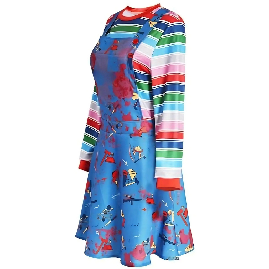 Women’s Scary Halloween Costume Dress | Long Sleeve Mini Outfit