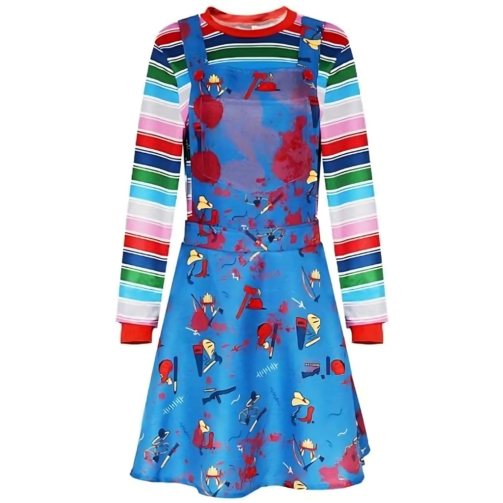 Women’s Scary Halloween Costume Dress | Long Sleeve Mini Outfit