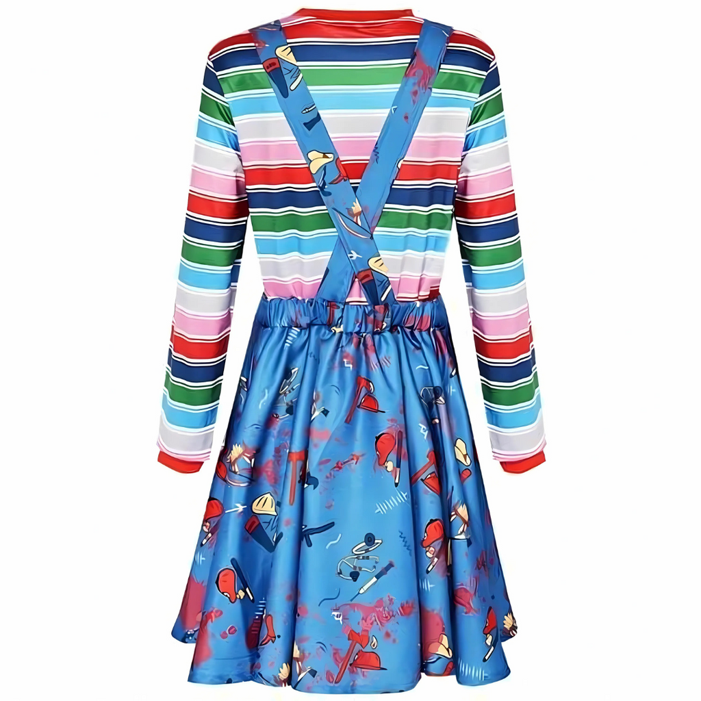 Women’s Scary Halloween Costume Dress | Long Sleeve Mini Outfit