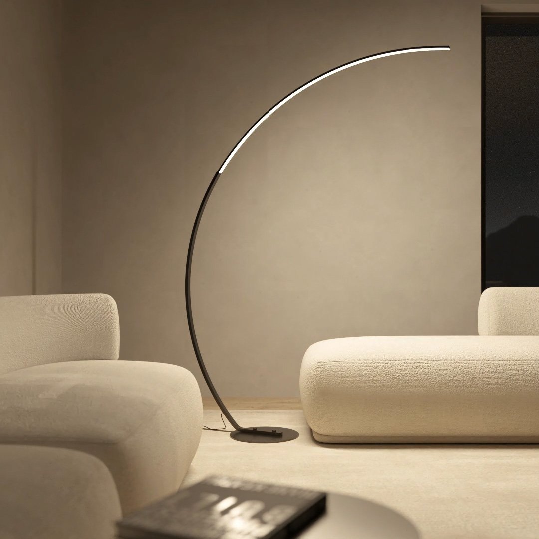 Modern LED Arc Floor Lamp | Minimalist Design with Smart Controls