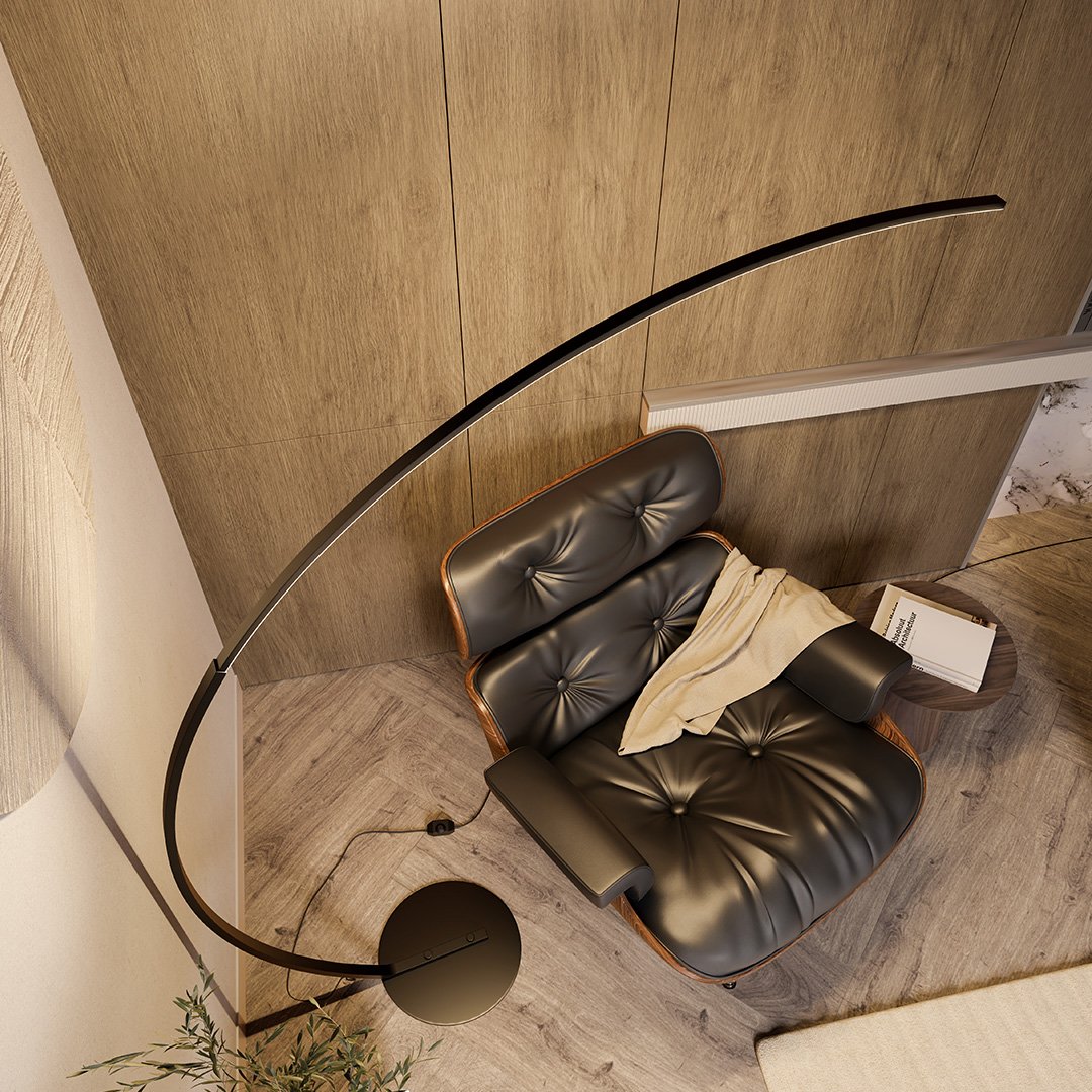 Modern LED Arc Floor Lamp | Minimalist Design with Smart Controls