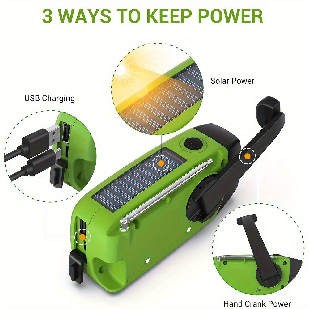 Emergency Radio Power Bank | Solar Hand Crank FM NOAA Receiver