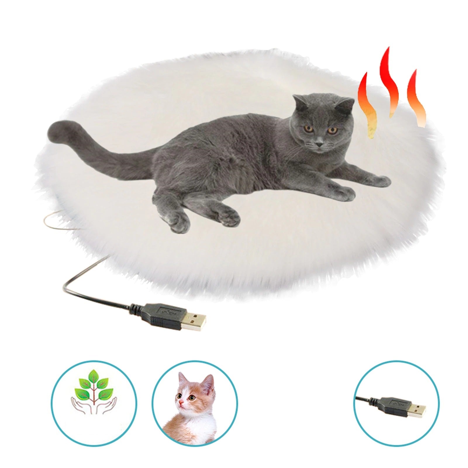 Heated Pet Cushion | Plush USB Warming Pad
