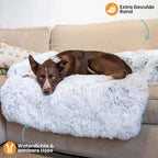 Plush Pet Furniture Protector | Water-Repellent Vegan Fur Bed