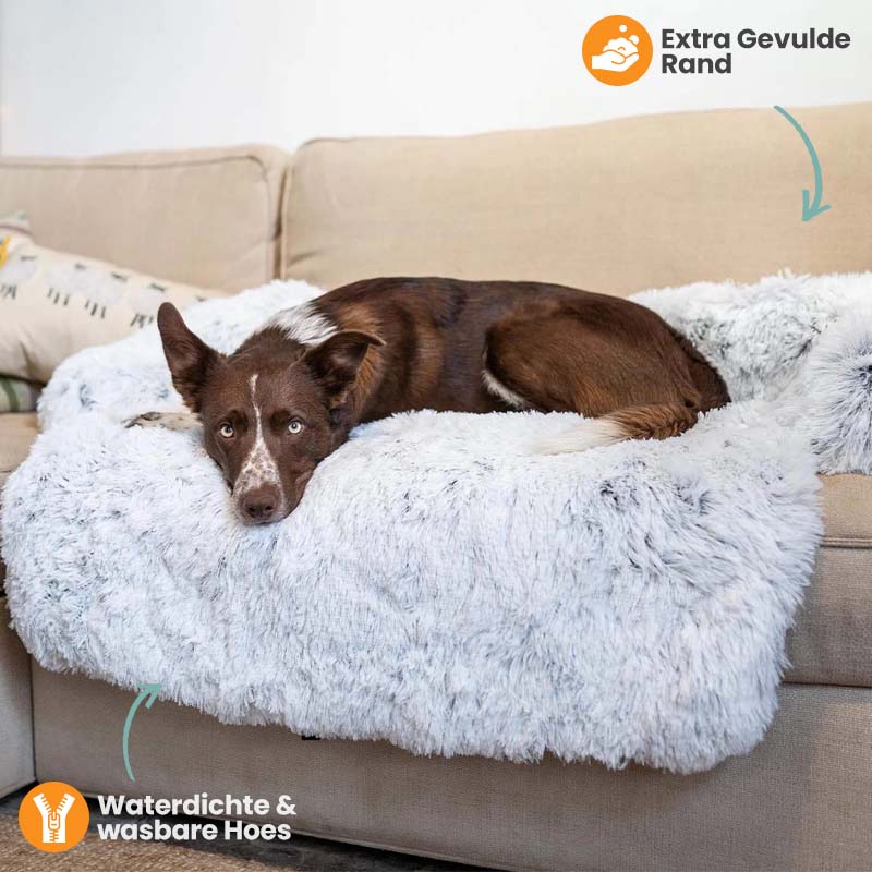 Plush Pet Furniture Protector | Water-Repellent Vegan Fur Bed