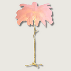 Nordic Feather Floor Lamp | Pink Ostrich Plume Gold Stand