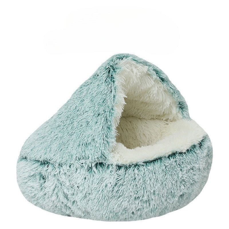Plush Pet Bed | Convertible Round Sleeping Bag Design