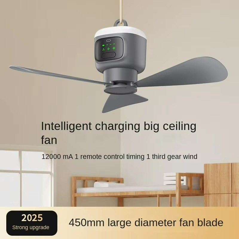 Portable LED Ceiling Fan | USB Rechargeable with Night Light