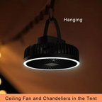 Portable Camping Fan | Rechargeable LED Tripod Design