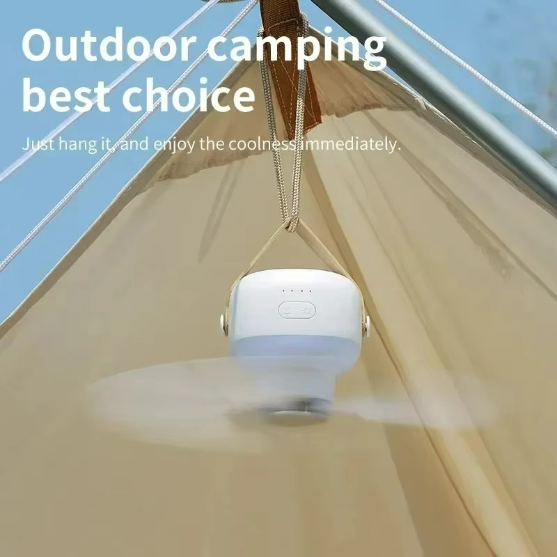 Portable Camping Fan | LED Light & Remote Control