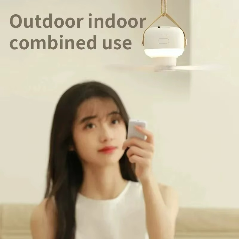 Portable Camping Fan | LED Light & Remote Control