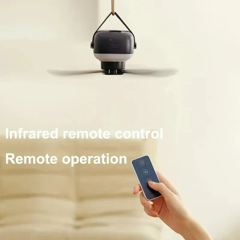 Portable Camping Fan | LED Light & Remote Control