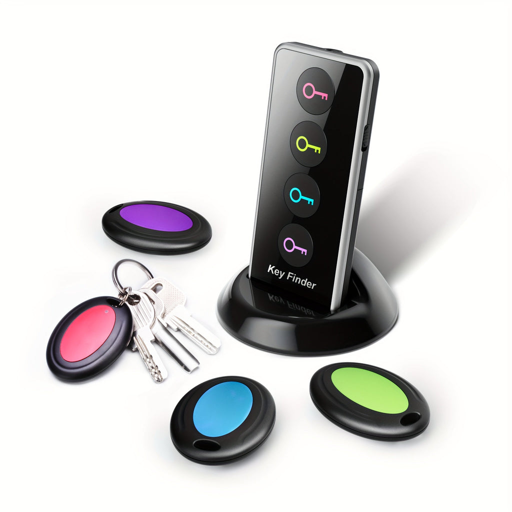 Smart Key Finder Set | 4 Color-Coded Wireless Trackers with LED Alert