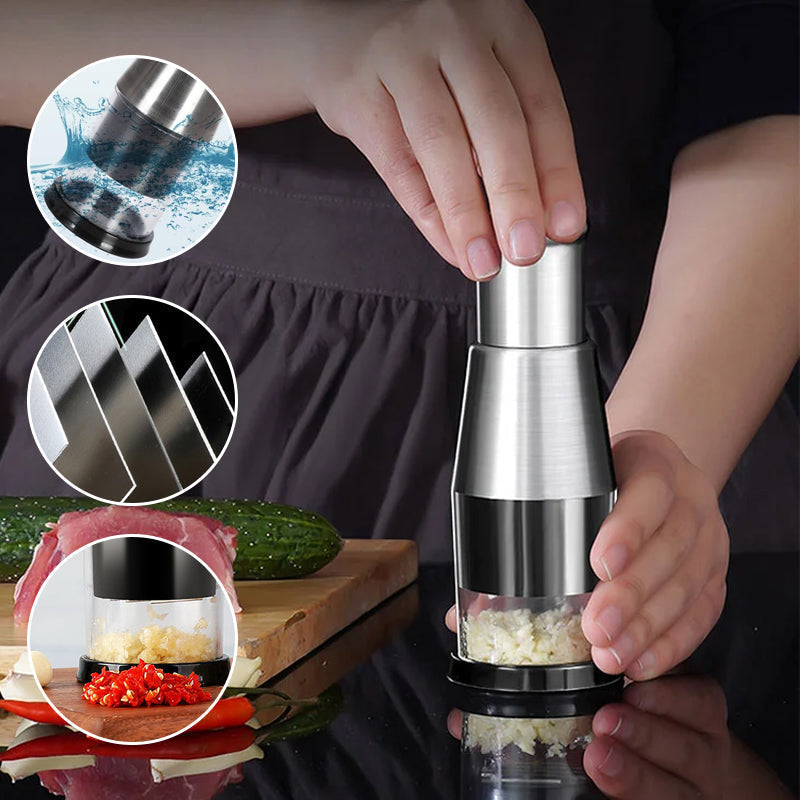 Stainless Steel Garlic Press | Quick Crush Manual Design