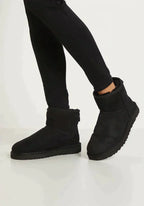 Winter Suede Ankle Boots | Fleece Lined Vegan Design