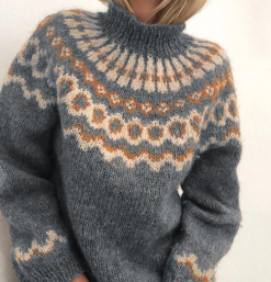 Nordic Fair Isle Sweater | Vintage Moss Green Pattern