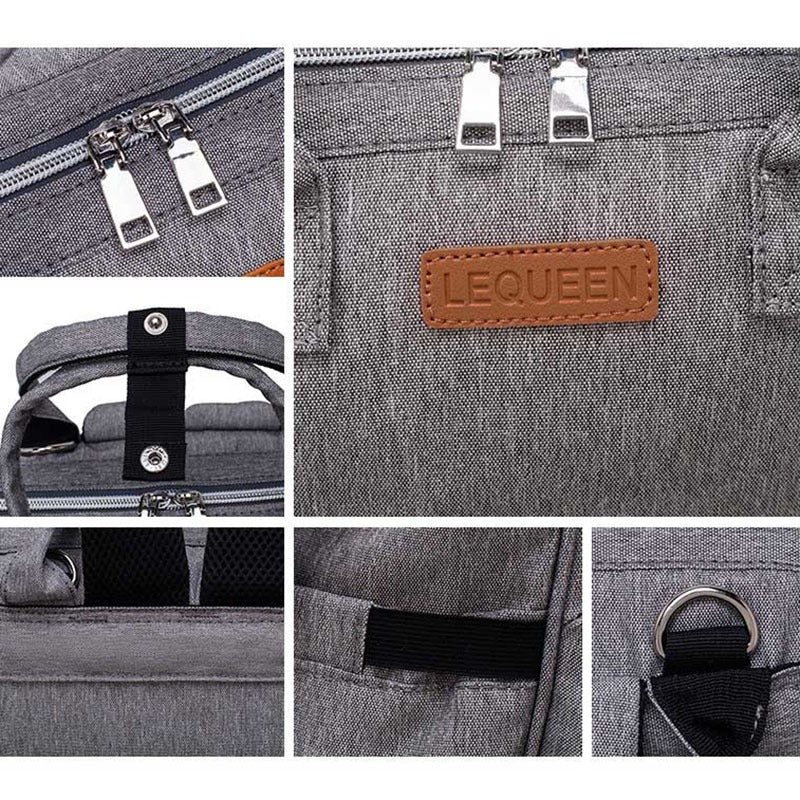 Quilted Diaper Backpack | Insulated Bottle Compartment