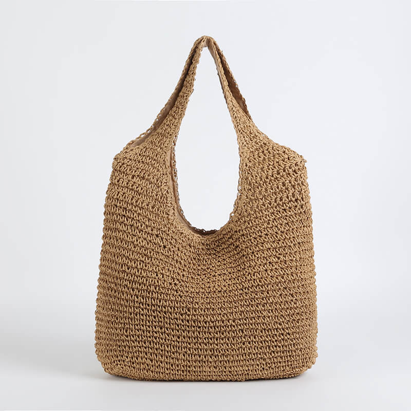 Handwoven Straw Tote | Natural Beige Beach Bag